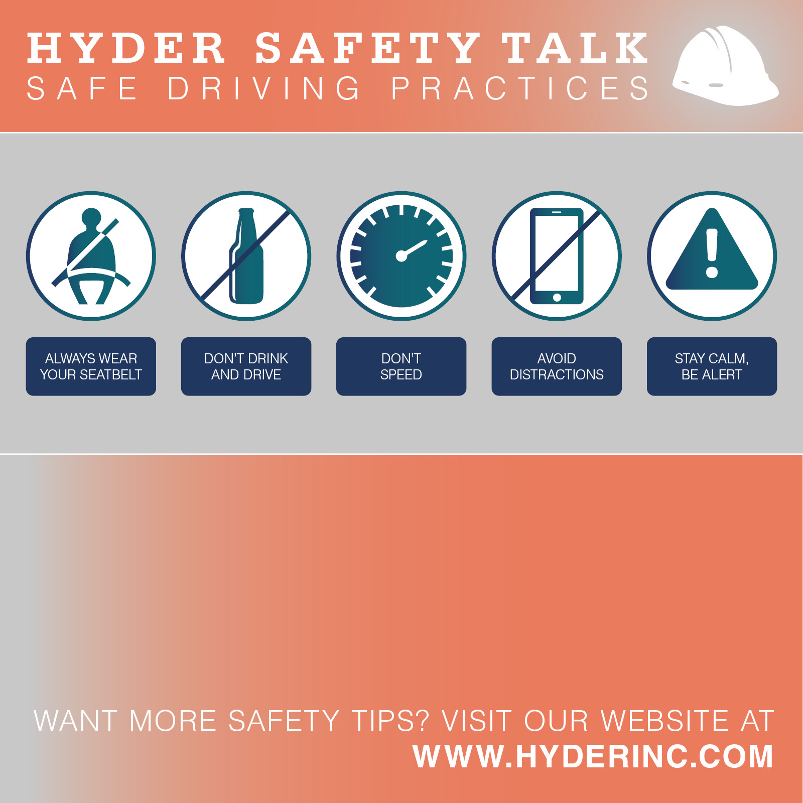 Safety Talk...Safe Driving Practices Hyder Construction